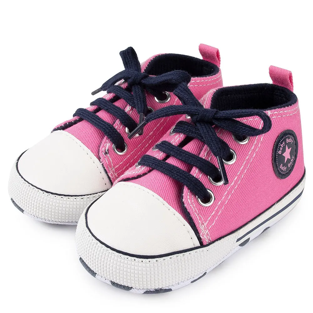 

Newborn Classic plaid Baby shoes Boys Canvas First walkers Baby Moccasins Soft Bottom Casual Bebe Anti-slip lace-up Trainer