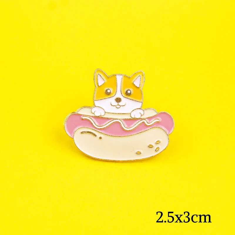 

Special Cute Enamel Pins Custom Cartoon Dog Brooches Lapel Pin Shirt Bag Funny Animal Badge Jewelry Gift Pins on kids clothes