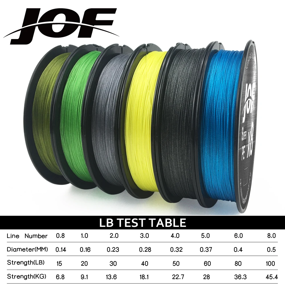 Леска рыболовная плетеная JOF X8 150 м 300 500 м/546YDS 8 переплетений гладкая ПЭ