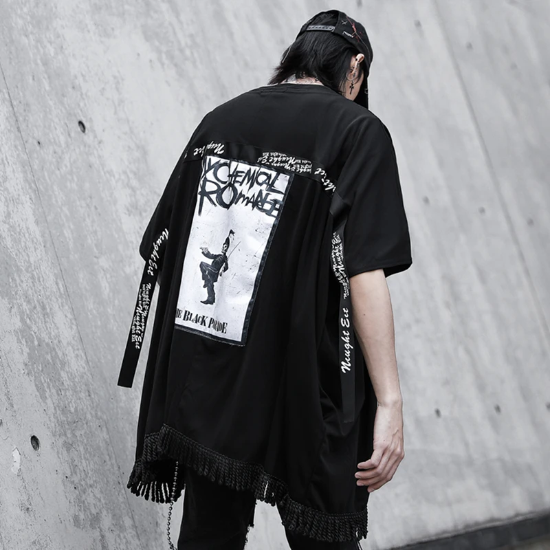 Футболка мужская оверсайз с коротким рукавом летучая мышь свободная рубашка в