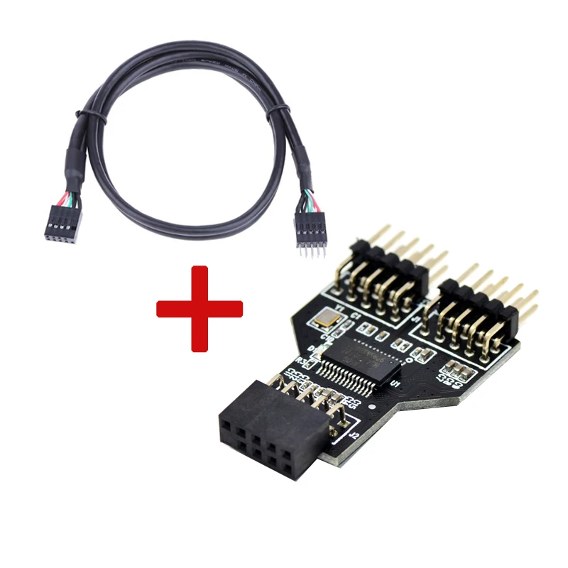 9pin USB разъем Женский 1 2 Мужской 0 Настольный к адаптер для RGB сплиттер NZXT водяное