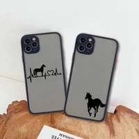horse pony horse heartbeat phone case for iphone 13 12 11 pro max mini xs 8 7 plus x se 2020 xr matte transparent cover