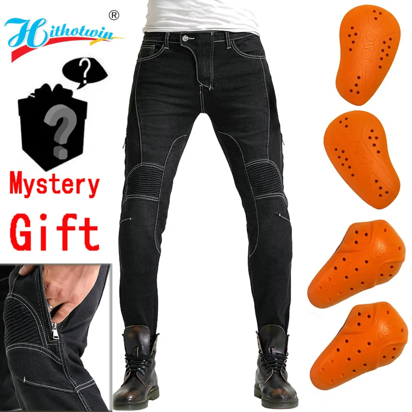 

Мужские джинсы на молнии, с защитной экипировкой, для мотоциклистов, для бездорожья, 2021