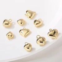high quality plated copper 3d heart charms pendant 2pcslot for diy fashion jewelry making finding accessories