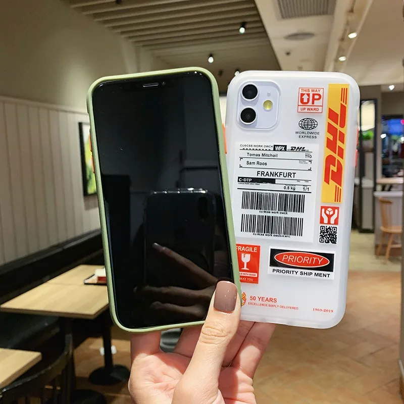 

Matte clear Personality tag Couple's Phone Cover Case For Iphone X 11 pro Xs Max Xr 10 8 7 6 6s Plus Luxury hard Coque Fundas