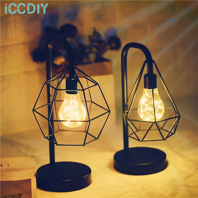 

Nordic INS Simple Copper Wire Lamp Bedroom Girl Gift Home Living Room Bedside Iron Table Lamp Decoration LED Battery Lamp