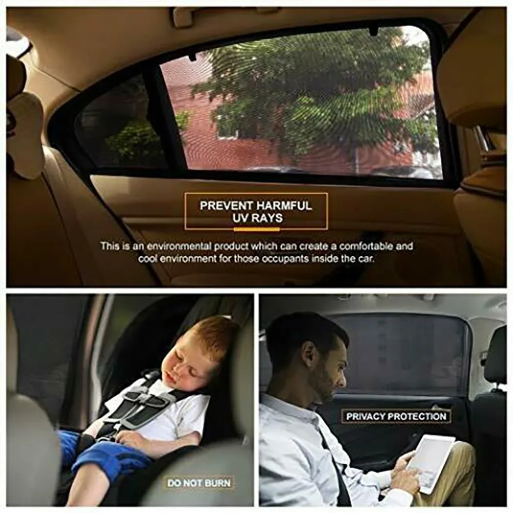 

2 Pcs Car Accessories Curtains Best Curtain Fits All Cars Portable Sun Shade