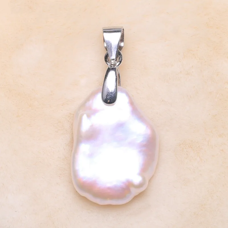 Подвеска-слайд из натурального жемчуга с пуговицами стерлингового серебра 925