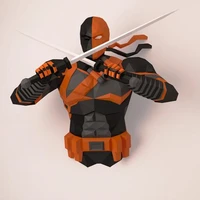 deathstroke papercraft diy 3d model fanart paper sculpture low poly pepakura wilson home background wall decoration adult gifts