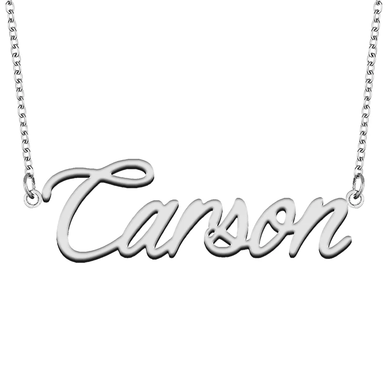 Carson Custom Name Necklace Customized Pendant Choker Personalized Jewelry Gift for Women Girls Friend Christmas Present