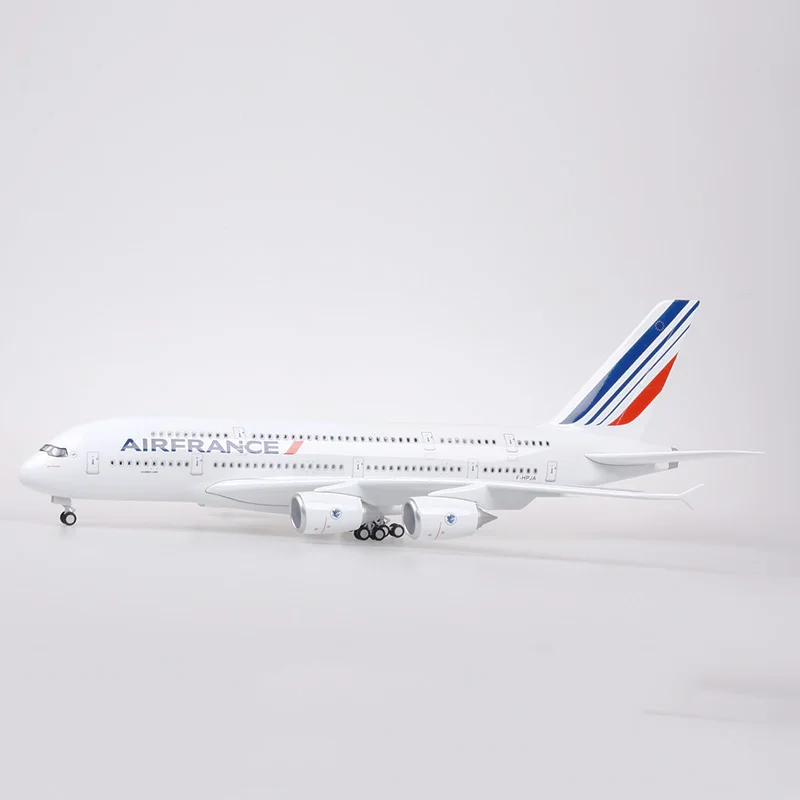 1/160 масштаб 50,5 см самолет Airbus A380 Air Франция авиакомпания Модель W светодиодный светильник и колесо литой пластик Смола самолет для сбора