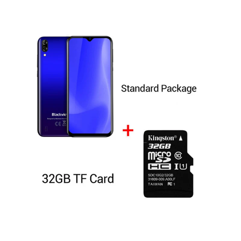 blue N 32GB Card Blackview A60 смартфон 4080 мАч 1 Гб+ 16 Гб четырехъядерный Android 8,1 6,1 дюймов 19,2: 9 экран 13,0 МП Двойная камера заднего вида 3G мобильный телефон - Цвет: blue N 32GB Card
