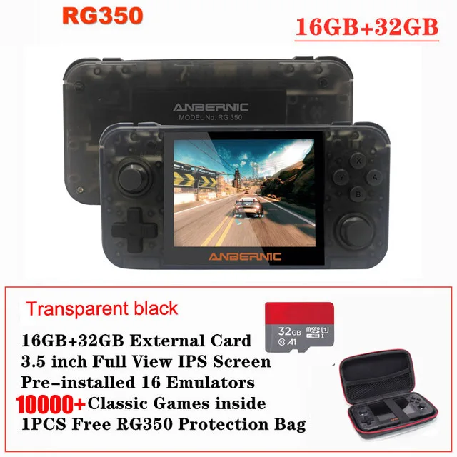 Ретро игровая консоль RG350 3 5-дюймовый IPS-экран 32 ГБ 10000 игр ps1 64-битная игра opendingux 18