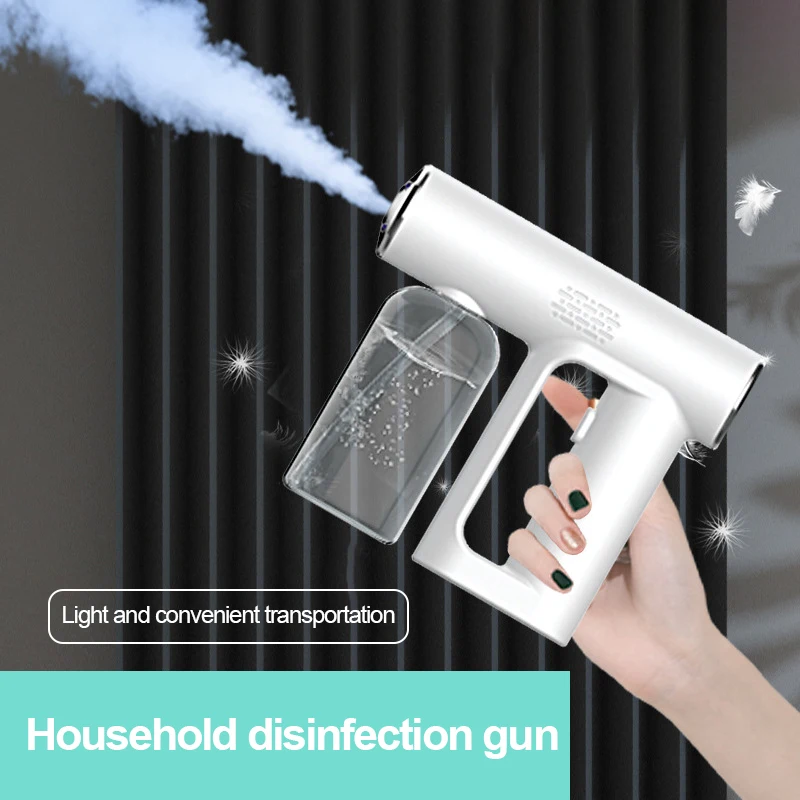 

250ML Blue Light Atomizer Disinfection Steam Spray Electric Sanitizer Nano Atomizer Sterilization Sprayer Gun USB Charging