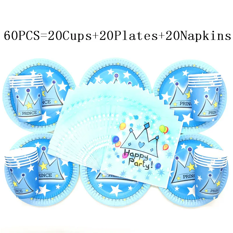 40 шт./лот принца с короной для детей на день рождения вечерние бумага 20 штук