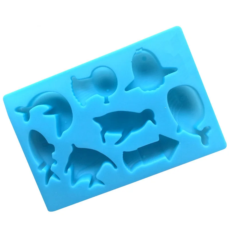

8 The Ocean World Dolphin Food Silicone Chocolate Ice Pattern Die Silicone Soaps Die Mould Mousse Jelly Mould Silicone Mold