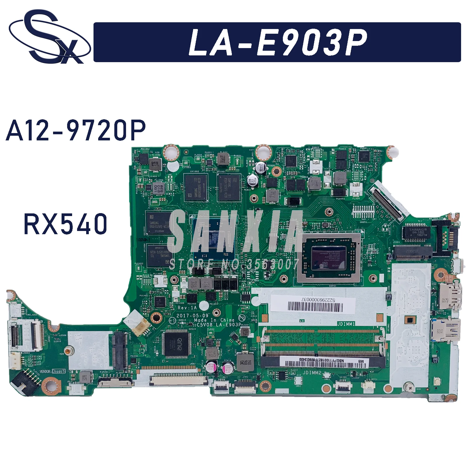 

Материнская плата KEFU C5V08 LA-E903P для ноутбука Acer Nitro 5 AN515-41, оригинальная материнская плата A12-9720P