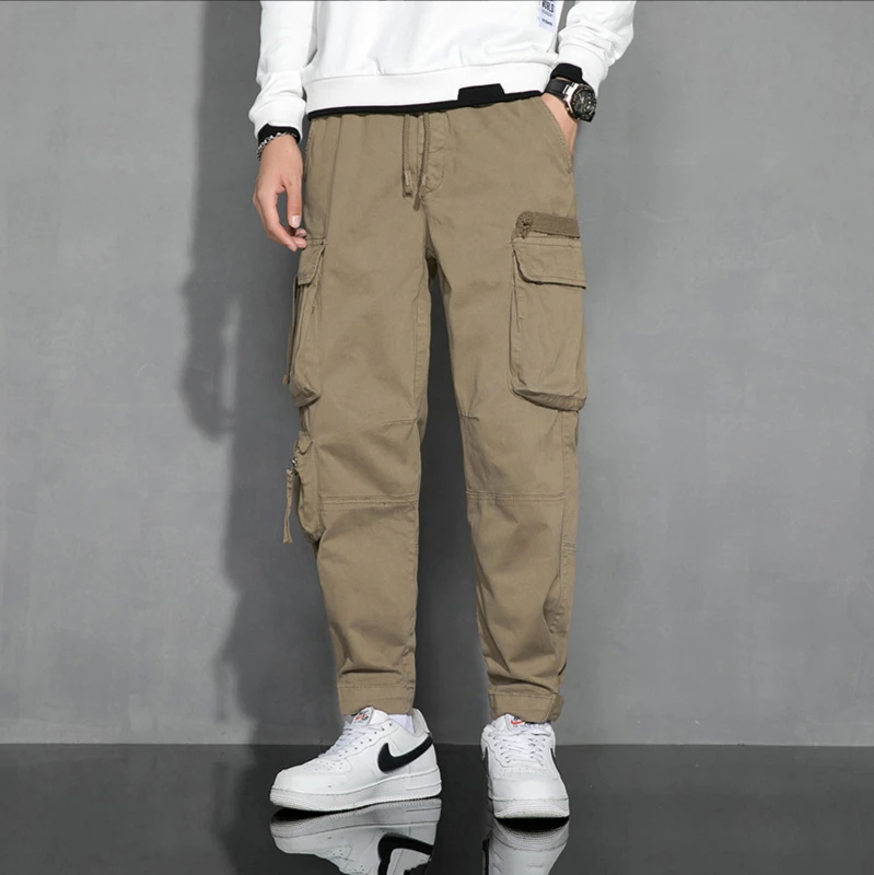 

Spring and Autumn Tether Men's Overalls Men's Outdoor Casual Men's Pants Multi-Pocket Men's Pants Loose Straight Casual Pants