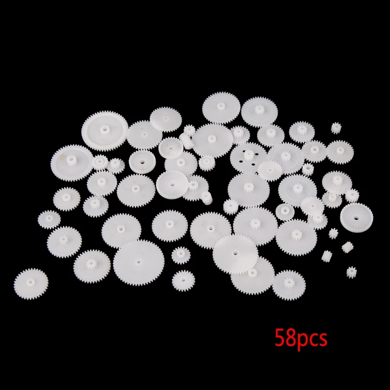 

58 стилей, пластиковые шестерни, колеса для всех модулей 0,5, детали робота, аксессуар «сделай сам»