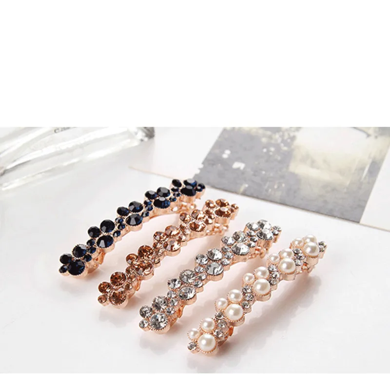 Заколки для волос 1 шт. модные женские шпильки с кристаллами и жемчугом зажим