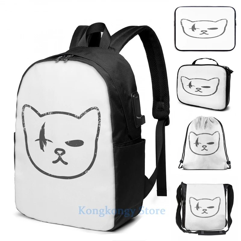 Funny Graphic print Monster Hunter World - Meowster Chef USB Charge Backpack men School bags Women bag Travel laptop | Багаж и сумки