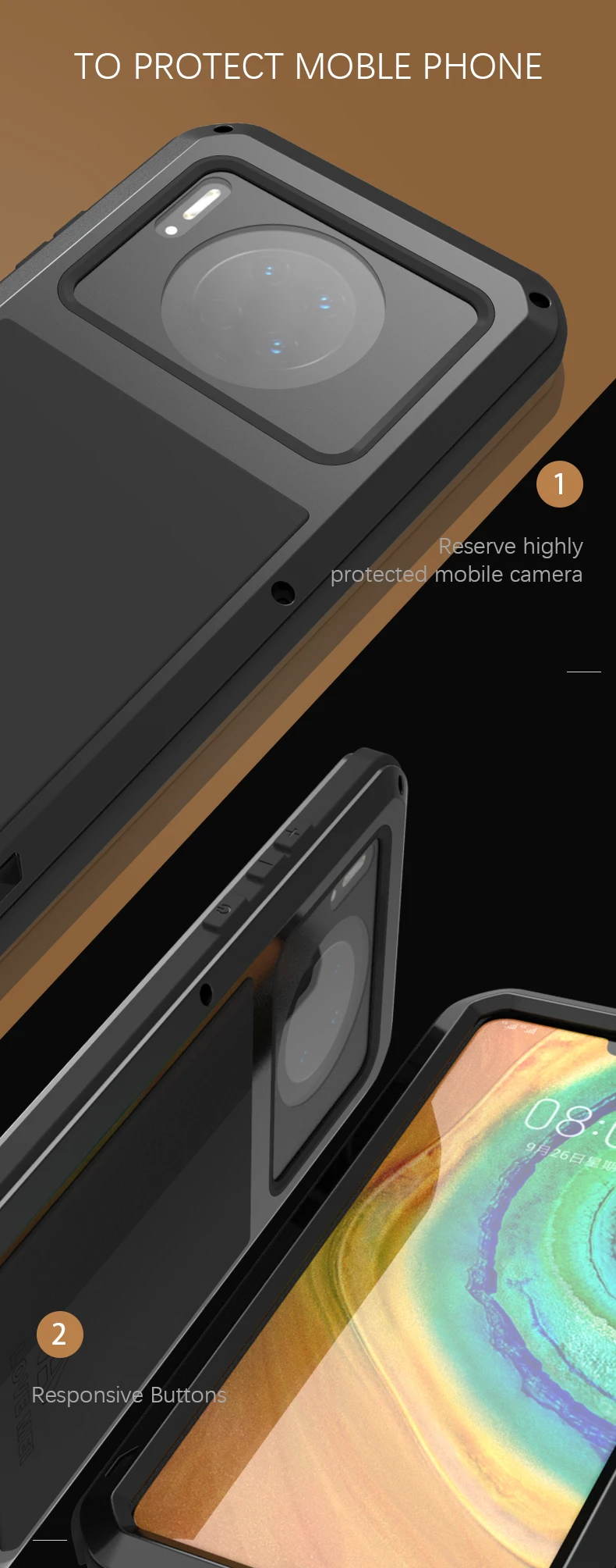 Gorilla glass) для huawei P30 Pro P20 Lite металлический защитный противоударный чехол для huawei mate 30 чехол алюминиевый водонепроницаемый чехол Nova 3E