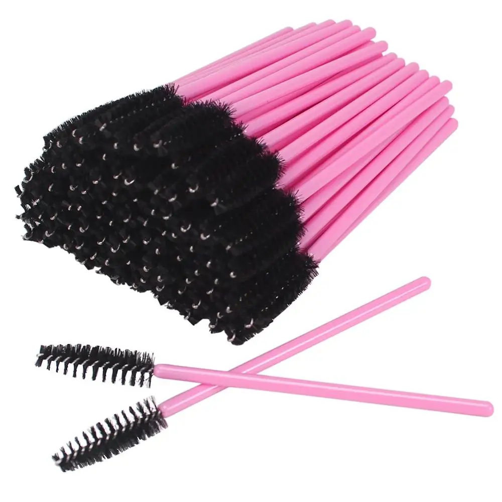 Pink 1000pcs/lot Disposable Eyelash Brush Comb Mascara Wands Eye Lashes Extension Individual Applicator Women Makeup Tool Beauty