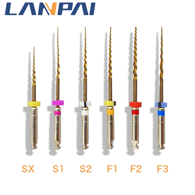 

Lanpai 6pcs/Pack SX-F3 Gold Tools Instrument Dentist Materials Endodontics Organizer Files Dental Drill Excavator