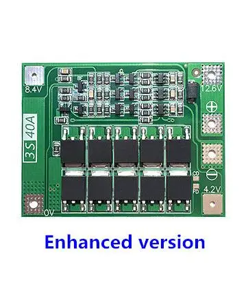 3S 40A литий-ионная батарея зарядное устройство Lipo ячеечный модуль PCB плата защиты BMS для сверлильного двигателя 12,6 в с балансом - Цвет: Enhanced version
