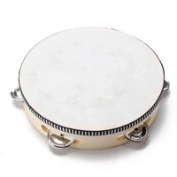 80 hot sale 10 inches faux leather head drum tambourine party musical percussion instrument educational round percussion