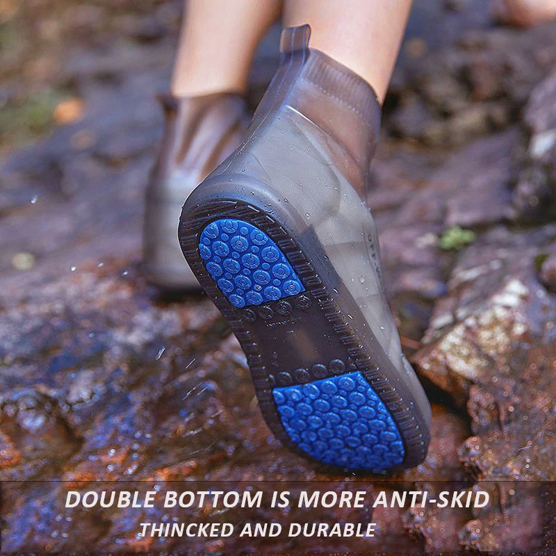 

Men and Women TPE Rubber Shoes Covers Double Bottom Shoe Protector Waterproof Galoshes Rubber Boots Women Anti-skid Shoe Covers