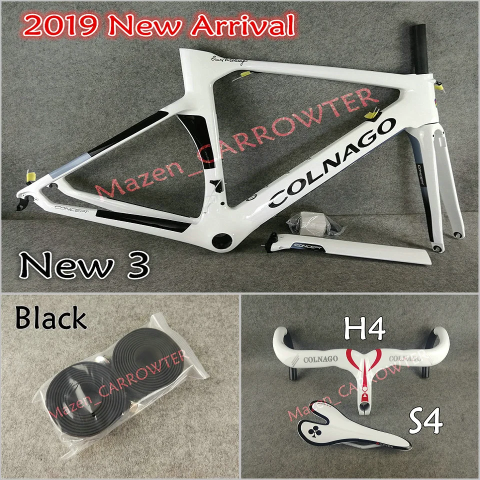 Package 3 NJWH Белый Черный Colnago концепция карбоновые шоссейные рамы руль седло бутылки клетки 50 мм карбоновые колеса A271 ступицы - Цвет: Package 3