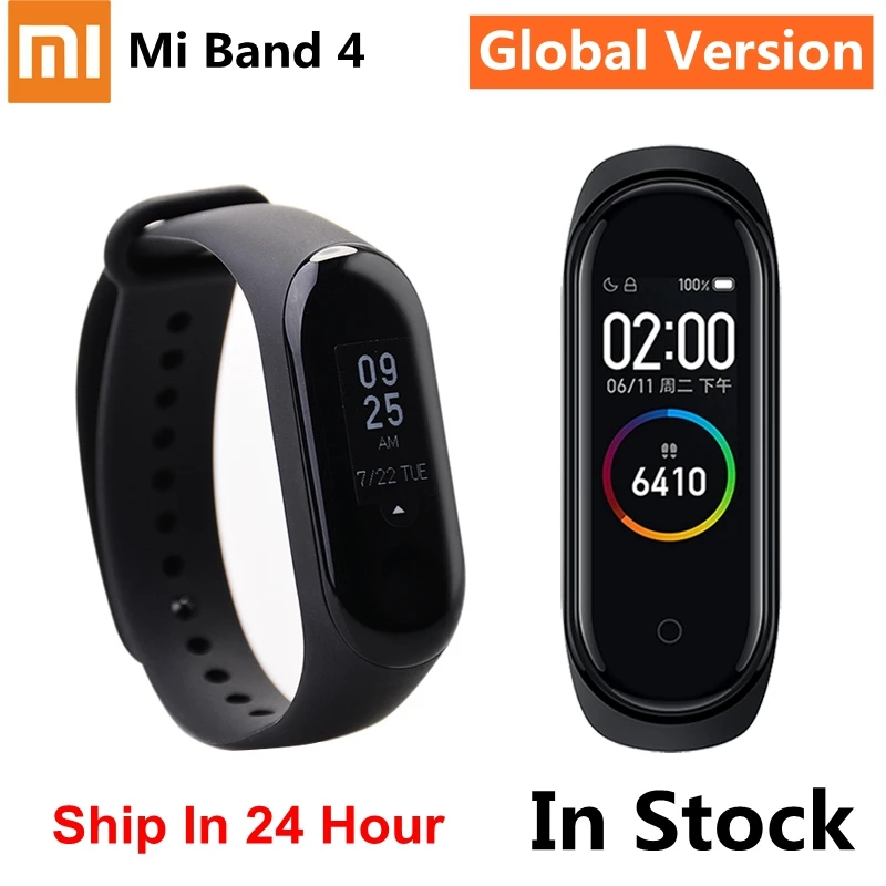 Xiaomi mi Band 4 Global language mi Band 3 фитнес-браслет AMOLED цветной экран 50 м Swi mi ng водонепроницаемый пульсометр