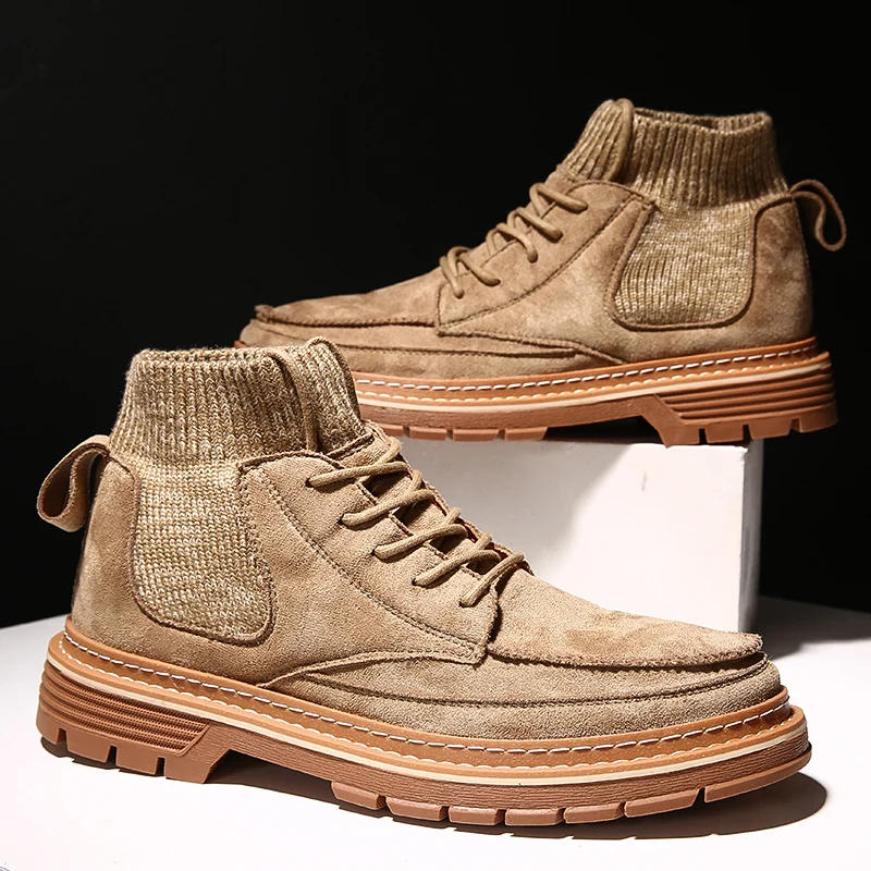 2019 Autumn New Men Boots High Quality Flannel Winter High-top Ankle Shoes Fashion Work | Обувь