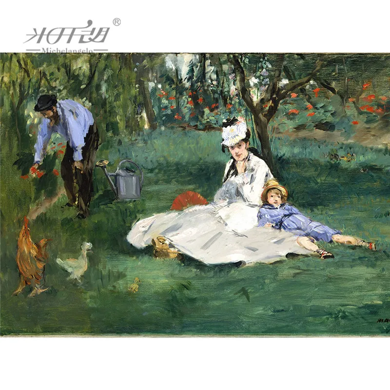 Микеланжело деревянные головоломки 500 1000 1500 2000 штук Monet семья в их саду от Edouard Manet