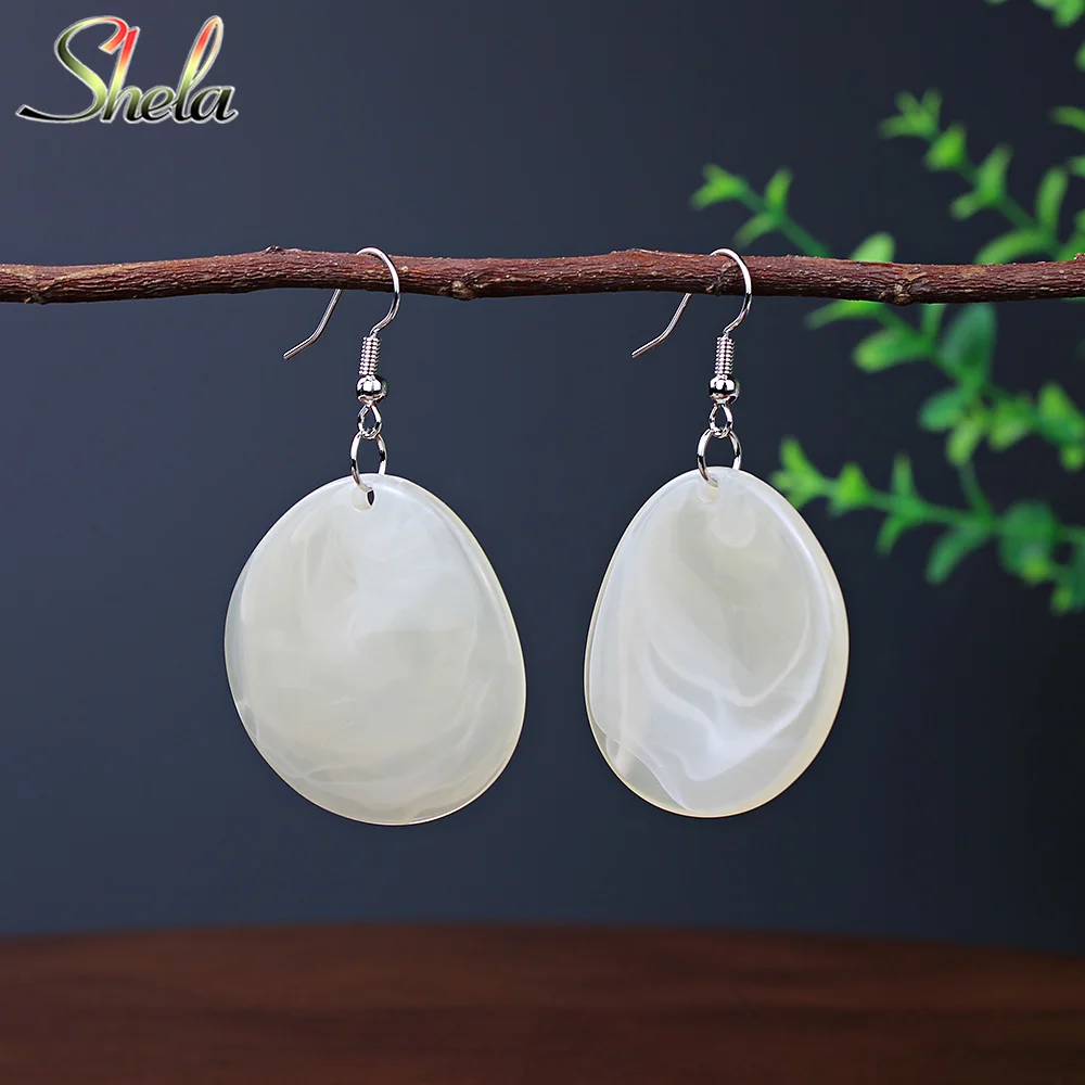 Полимерные акриловые серьги в виде листьев для женщин коричневые уникальные