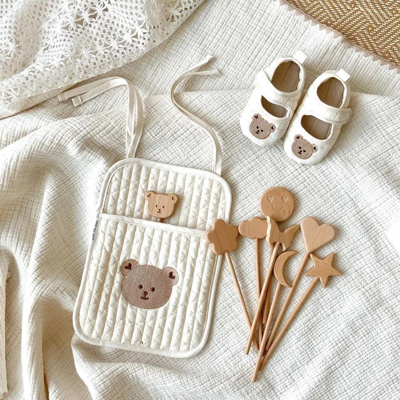 INS детская кроватка с подвесным карманом из хлопка для детской кроватки|Сумки