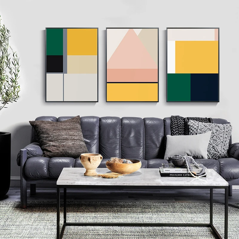 

Modern Canvas Painting For Living Room Poster And Print Abstract Abstract Geometric Decorative Living Room Bedroom Home Decor