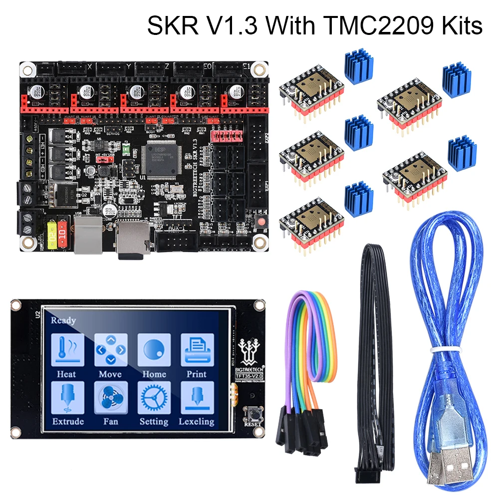 BIGTREETECH SKR V1.3 плата управления Smoothieboard 32 бит + TMC2209 V1.1 UART Diver vs tmc2208 TFT35 сенсорный экран