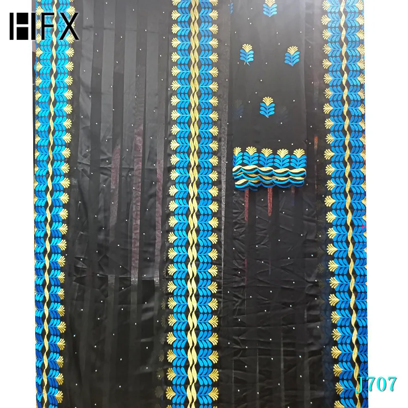 Новое поступление африканские Базен Riche Getzner 2019 Королевский синий вышитые