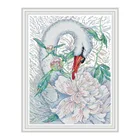 Набор для вышивки белым лебедем, 4 набора для вышивки крестиком 11 карат, с принтом животных, ручная работа, домашний декор, картины 14 карат