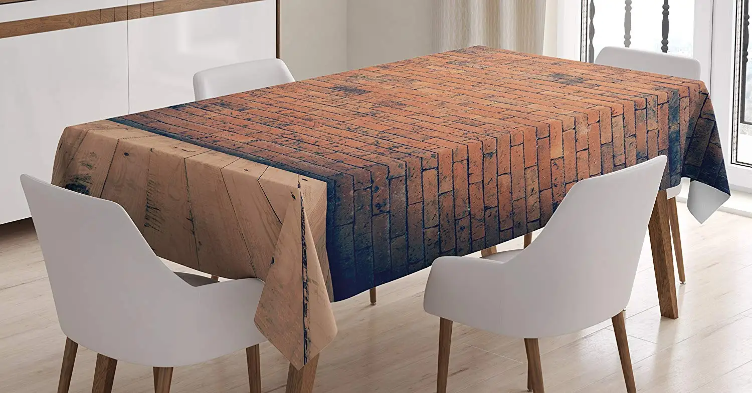 Винтажная Декоративная скатерть старомодные кирпичи в темной комнате античный
