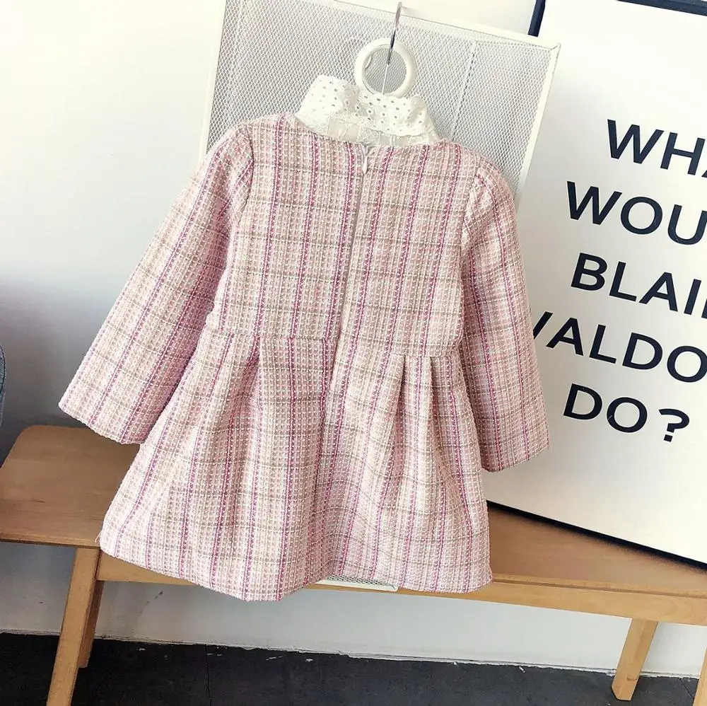 Платье для девочек Весенняя Осенняя детская одежда без бархата в европейском и