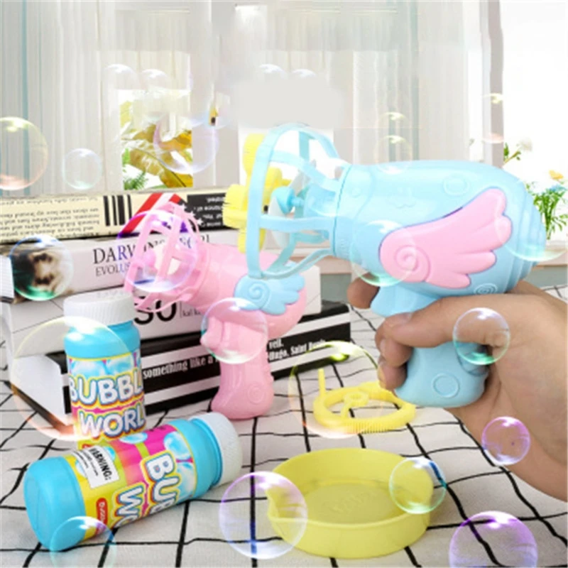 

1PC Colorful Mini Fan Automatic Bubble Maker Bubble Toy Dual Heads Bubble Machine Swimming Pool Outdoor Playing Toy D0JC
