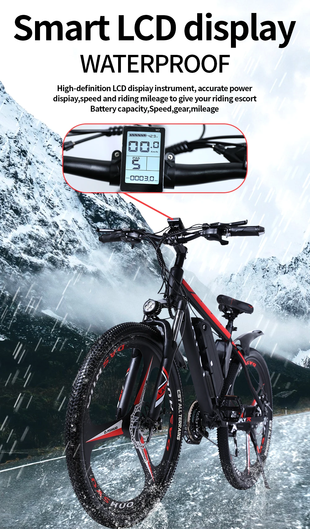 

LAFLY 36V 500W 15A Aluminum Alloy Electric Bike 21 Speed Electric Bicycle For Adult 26 inch Mountain ebike double disc brake