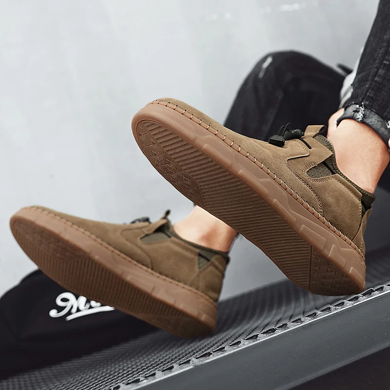 

New Top Quality Men Shoes Fashion Classic Suede Shoes Men Slip on Outdoor Shoes Mens Sneakers Man Casual Comfortable Ankle Boots