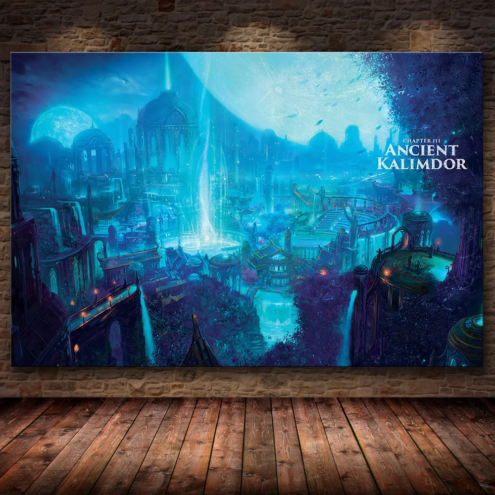 Карта мира Warcraft плакат Холст Картина настенное искусство наклейки отличная игра плакат мир обои с картой декор гостиной - Цвет: 23