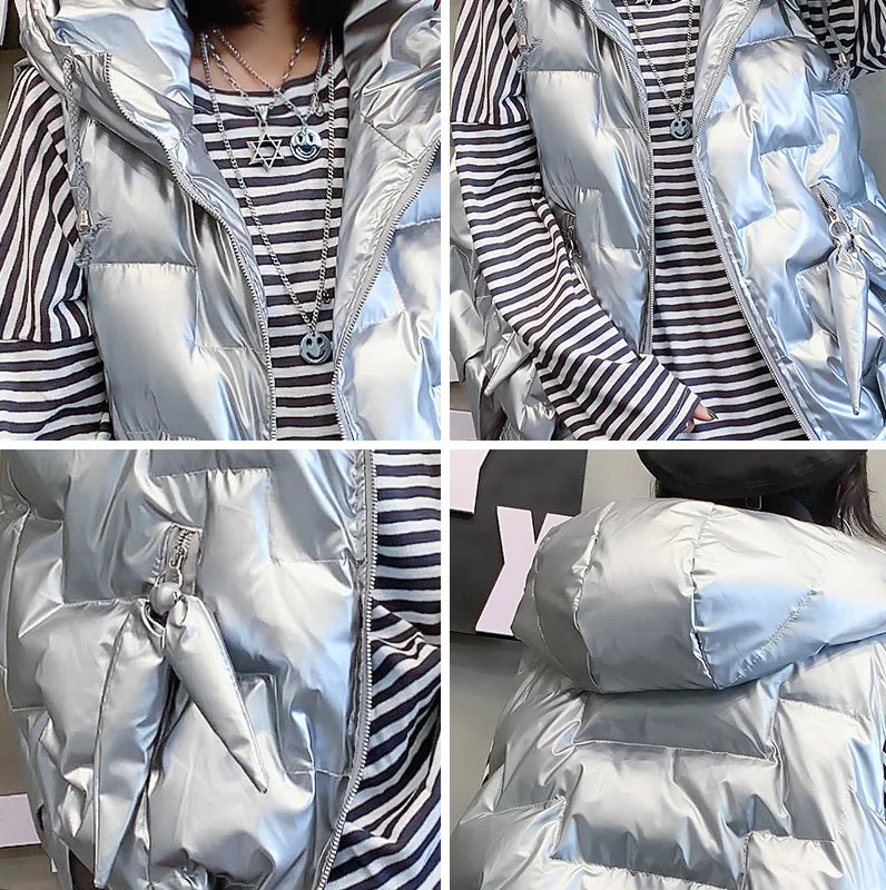 

2020 Winter Jacket Vest Women Fashion Hooded Sleeveless Jacket Thick Warm Down Cotton Vest Coat Female Loose Casual Waistcoat