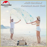 naturehike beach mat multifunctional 70d patterned beach cloth 200g ultralight travel sun shade cloth outdoor party picnic mat