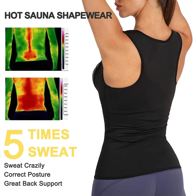 skims shapewear Women Sauna Shaper Vest Thermo Sweat Shapewear Tank Top Slimming Vest Waist Trainer Corset Gym Fitness Hot Workout Zipper Shirt maidenform shapewear